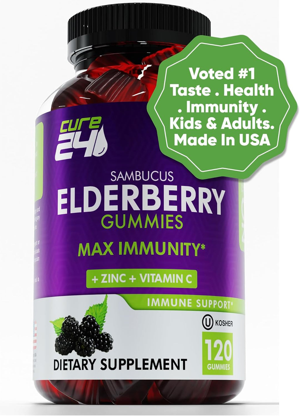 Elderberry Gummies with Vitamin c and zinc 120 count
