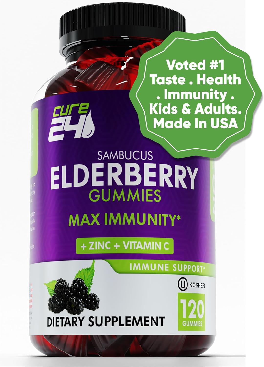 Elderberry Gummies with Vitamin c and zinc 120 count