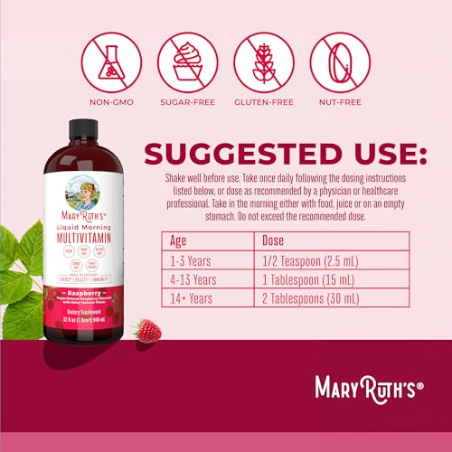 Liquid Multivitamin for Women, Men & Kids, No Added Sugar, Vegan, 32 Fl Oz K852872