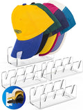 TOPGO Hat Stand for Baseball Caps Display and Organizer, 4 Pcs Load 16 Caps, [Hangable & Easy Grab & No Install] Clear Cap Storage Holder for Ball Cap, Golf Cap, Trucker Hat, Bedroom, Closet, Dresser