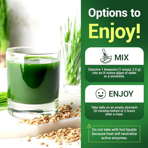 Wheatgrass Superfood Powder - Organic Raw Juice Ultra-Concentrated - Chlorophyll and Trace Minerals - Gluten-Free Non-GMO - 60 Servings Z298