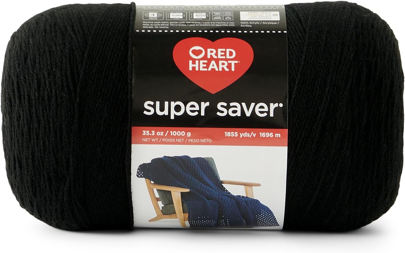 Red Heart Super Saver 1000g-Black