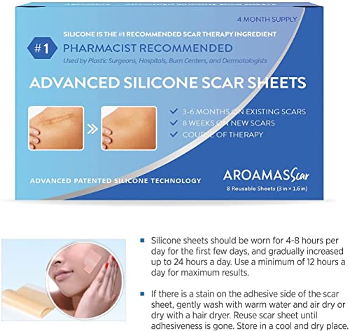 Soft Silicone Scar Sheets Strips for Surgery, Injury, Burns D269075