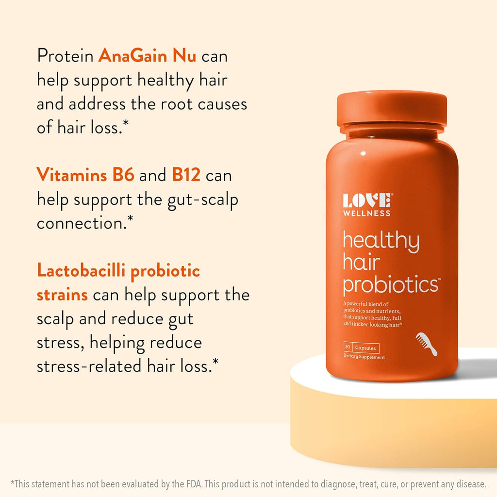 Healthy Hair Probiotics with Biotin and Vitamin B12 & B6, 30 Capsules P27054