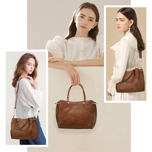 Women PU Leather Top Handle Satchel Shoulder Bag Tote G19535