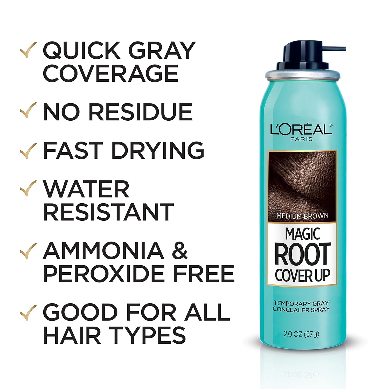 Root Cover Up Gray Concealer Spray, Medium Brown and Dark Brown D188