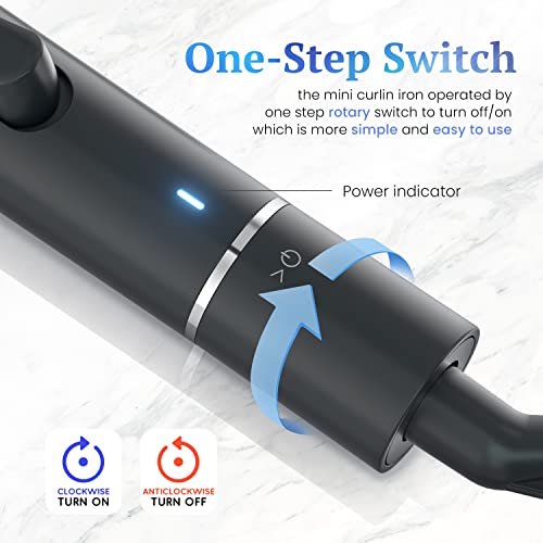 Mini 1 Inch Curling Iron for Short Hair, Travel Dual Voltage H871611