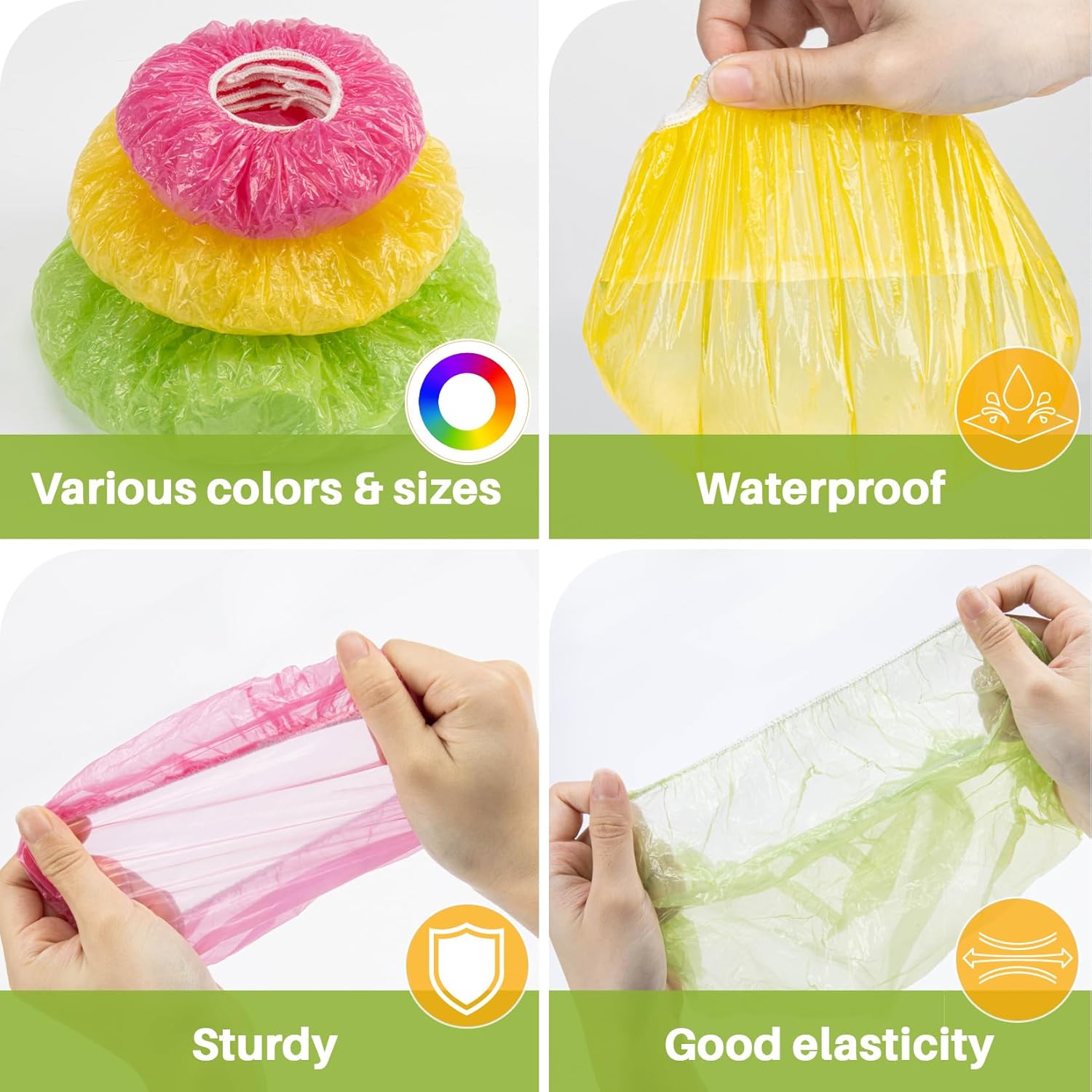 Reusable Elastic Bowl Covers for Food Storage P2859