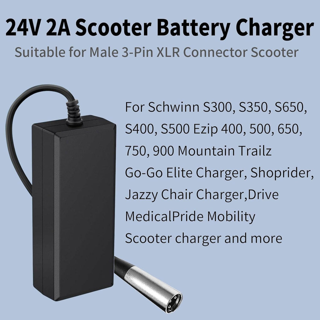 24V 2A 3-Pin XLR Electric Scooter Battery Charger E67655