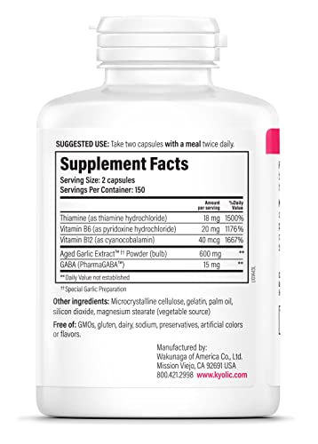 Aged Garlic Extract Supplement, 200 Capsules L8160