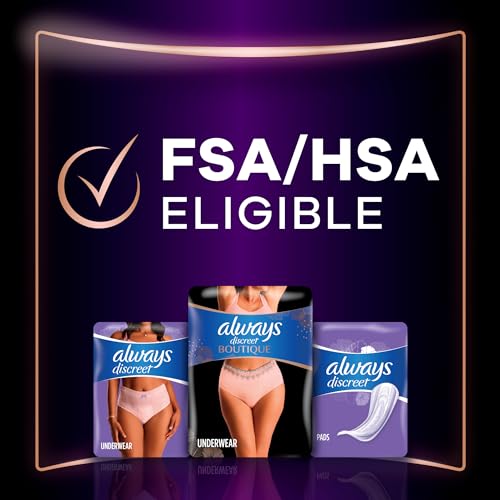 Incontinence and Postpartum Underwear for Women, Maximum Protection, L, Rosy, 44 Count O7468