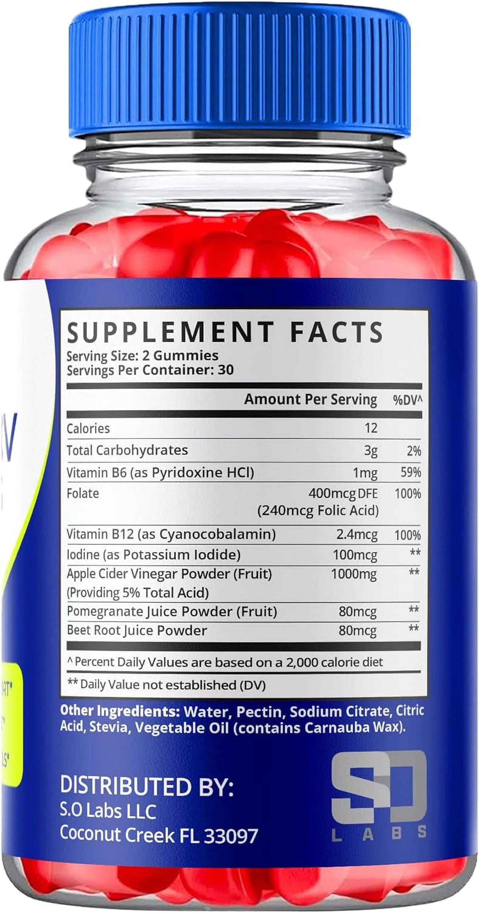 Keto Gummies with Apple Cider Vinegar, 1000mg, Vegan Supplement I913