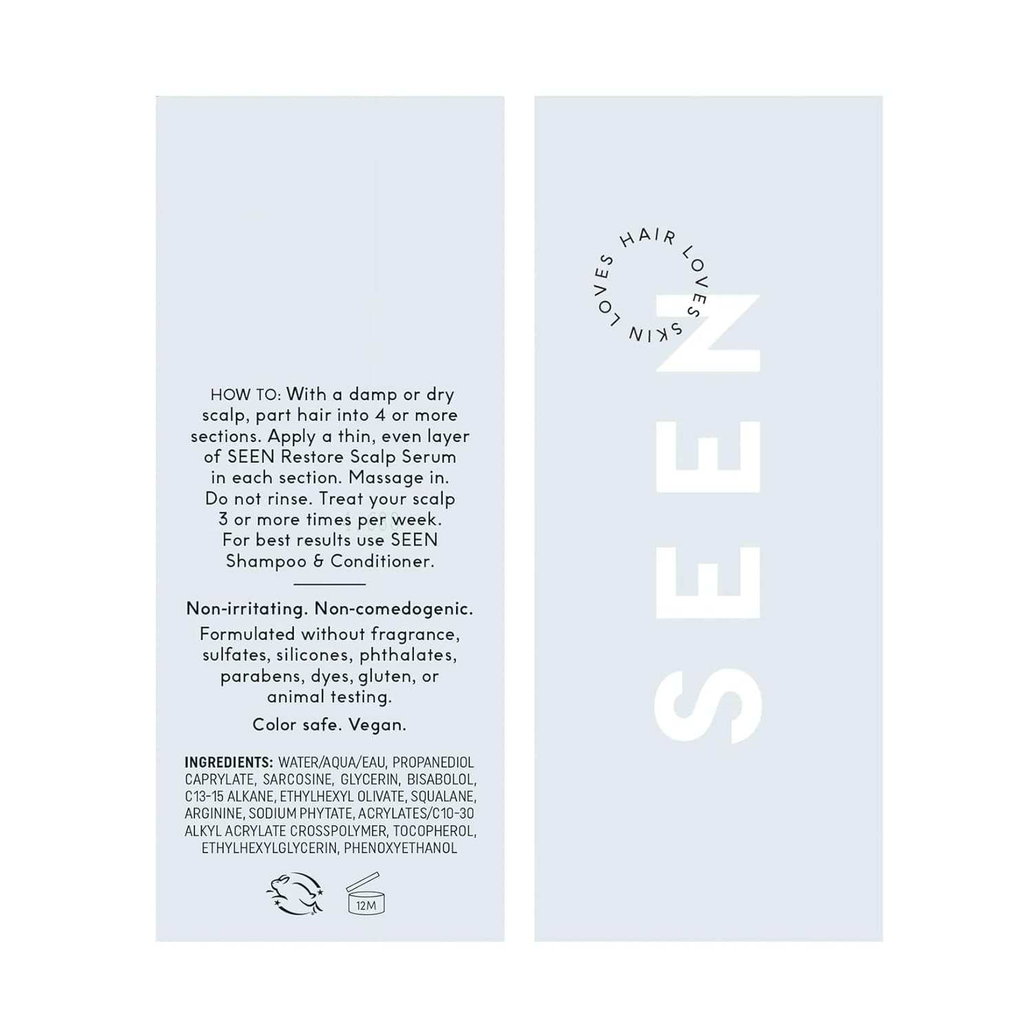 SEEN Restore Scalp Serum, Fragrance Free - Non-Comedogenic & Sulfate-Free Scalp Serum- Dermatologist-Developed - Safe for Sensitive, Eczema & Acne Prone Skin