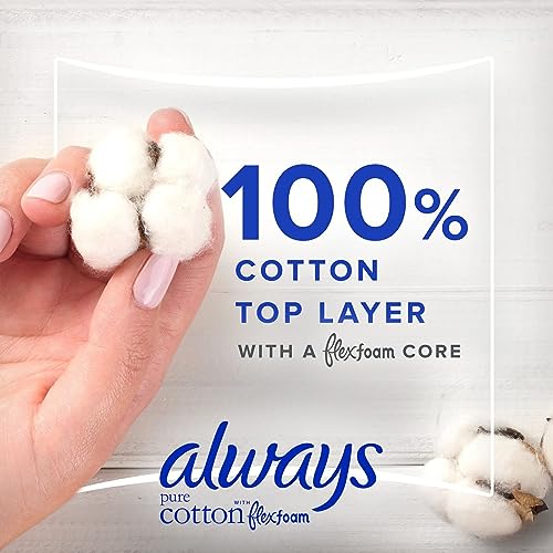 Pure Cotton Feminine Pads, Size 2, Heavy Flow, Wings, Unscented, 34 Count Y7893