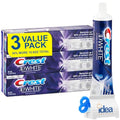 Crest-3D-White Ultra Whitening Toothpaste Vivid Mint, 3 Large Tubes of 5.2 oz (Total 15.6 oz) Anticavity Fluoride Toothpaste, Enamel Repair, Stain Protection + Bonus Idea Shop USA Toothpaste Squeezer
