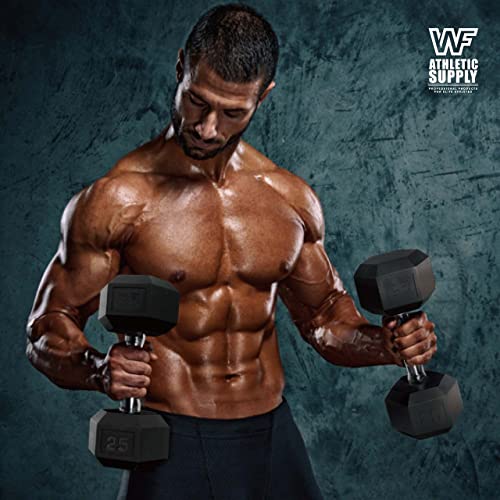 Rubber Encased Hex Dumbbells with Contoured Grip Handle B183