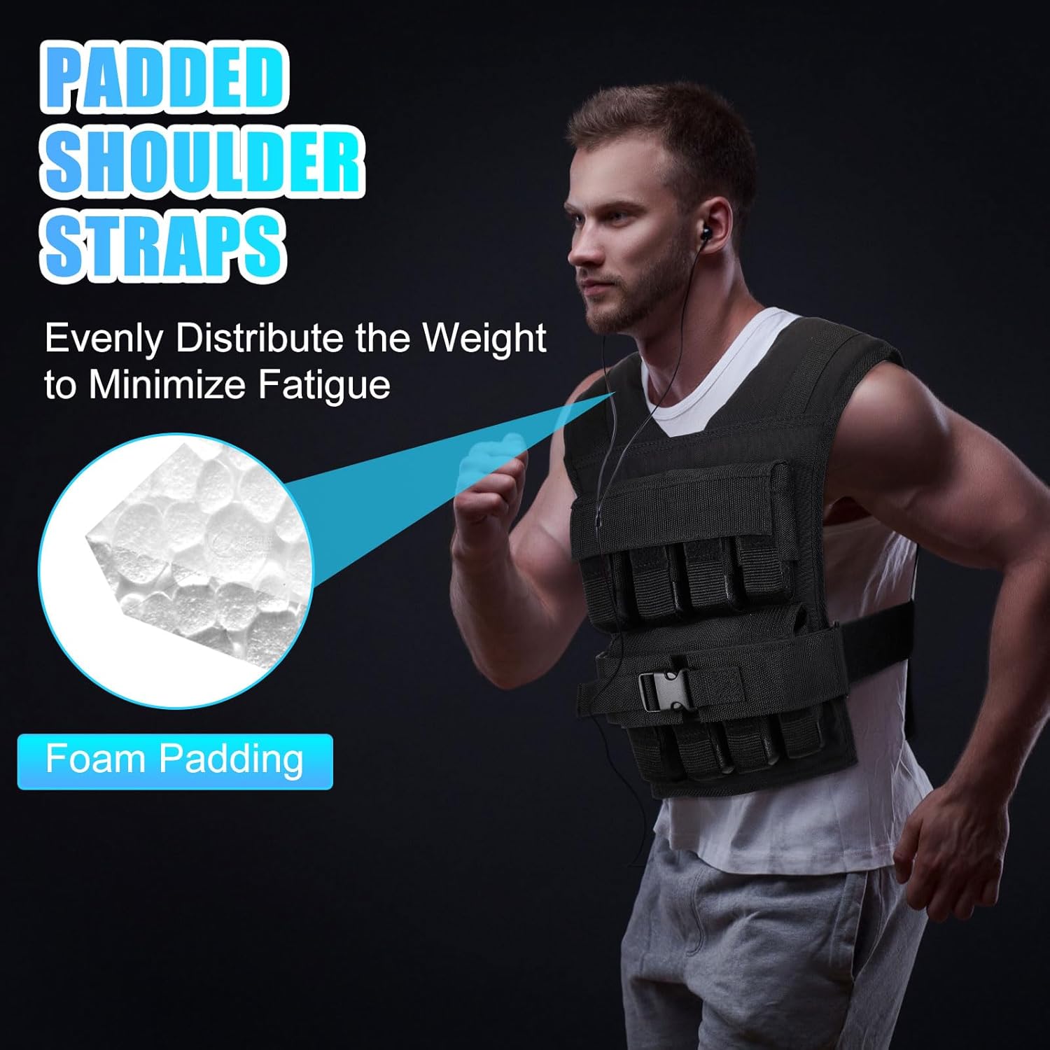 Adjustable Weighted Vest for Men with Iron Weights C9424