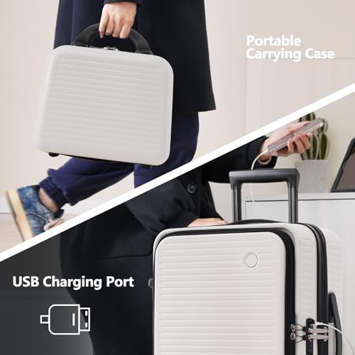 Front Open Carry-On Luggage 20 Inch with Wheels and USB Port R4157