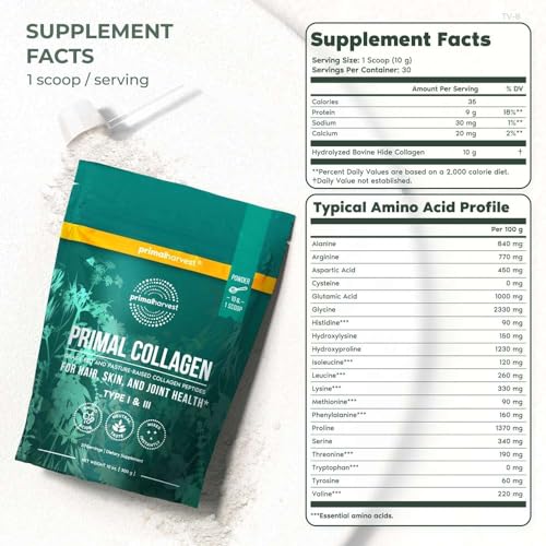 Collagen Peptides Powder Type I & III, Unflavored, 10 Oz M55795