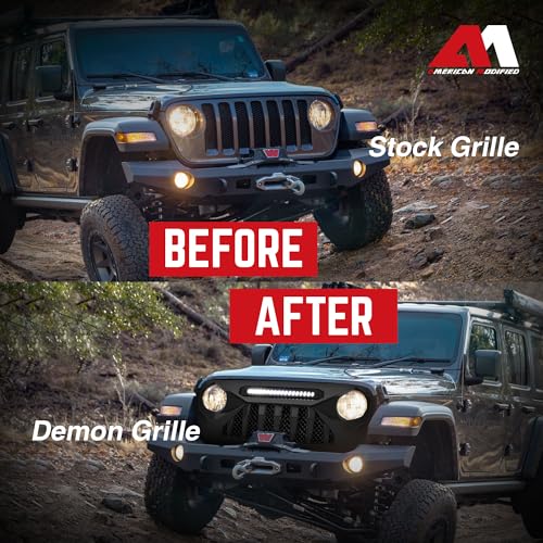 Front Grille with Mesh for Jeep Wrangler JL and Gladiator JT 2018-2023 Q896