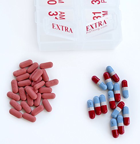 Monthly AM/PM Pill Organizer Set with Stay-Tight Lids, BPA Free C923