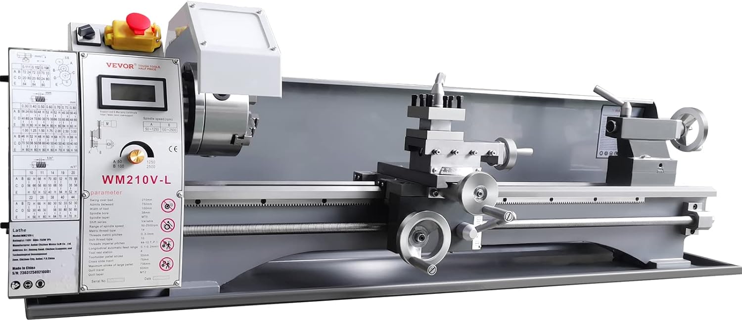 Metal Lathe Machine, 8.3" x 29.5", 0-2500 RPM, 750W Brushless Motor A222470