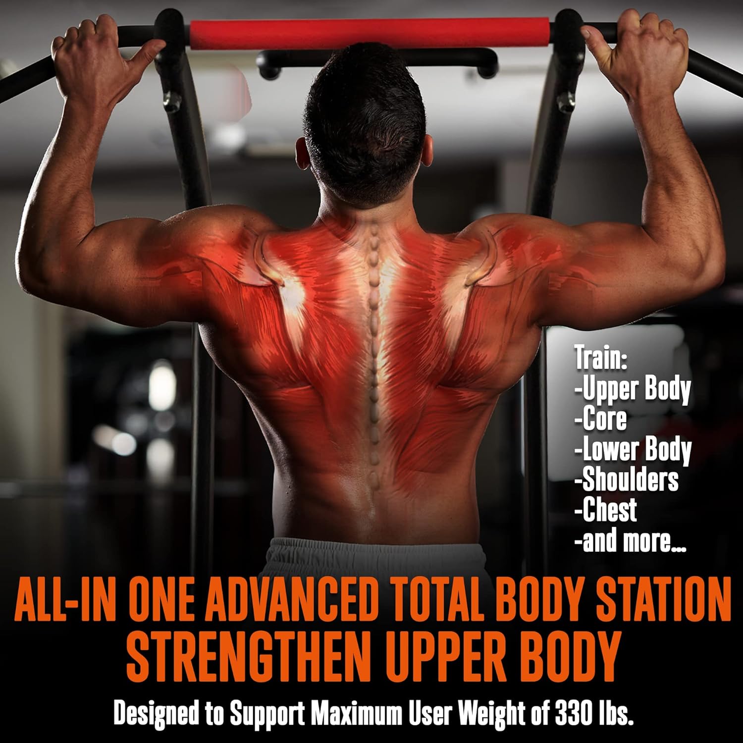 Pull-Up Workout Station with Bench - Multifunctional Home Gym Equipment V259996