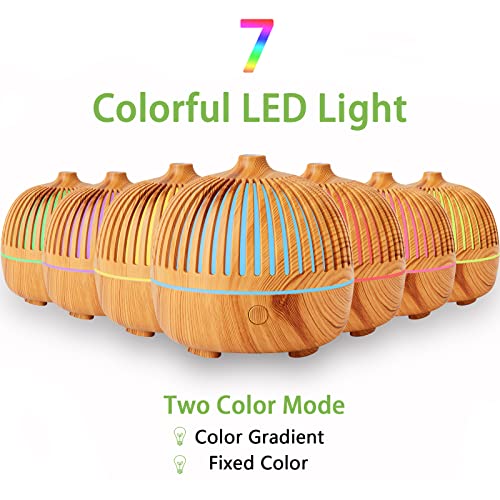 Wood Grain Ultrasonic Essential Oil Diffuser 30ml Portable Aromatherapy G821141