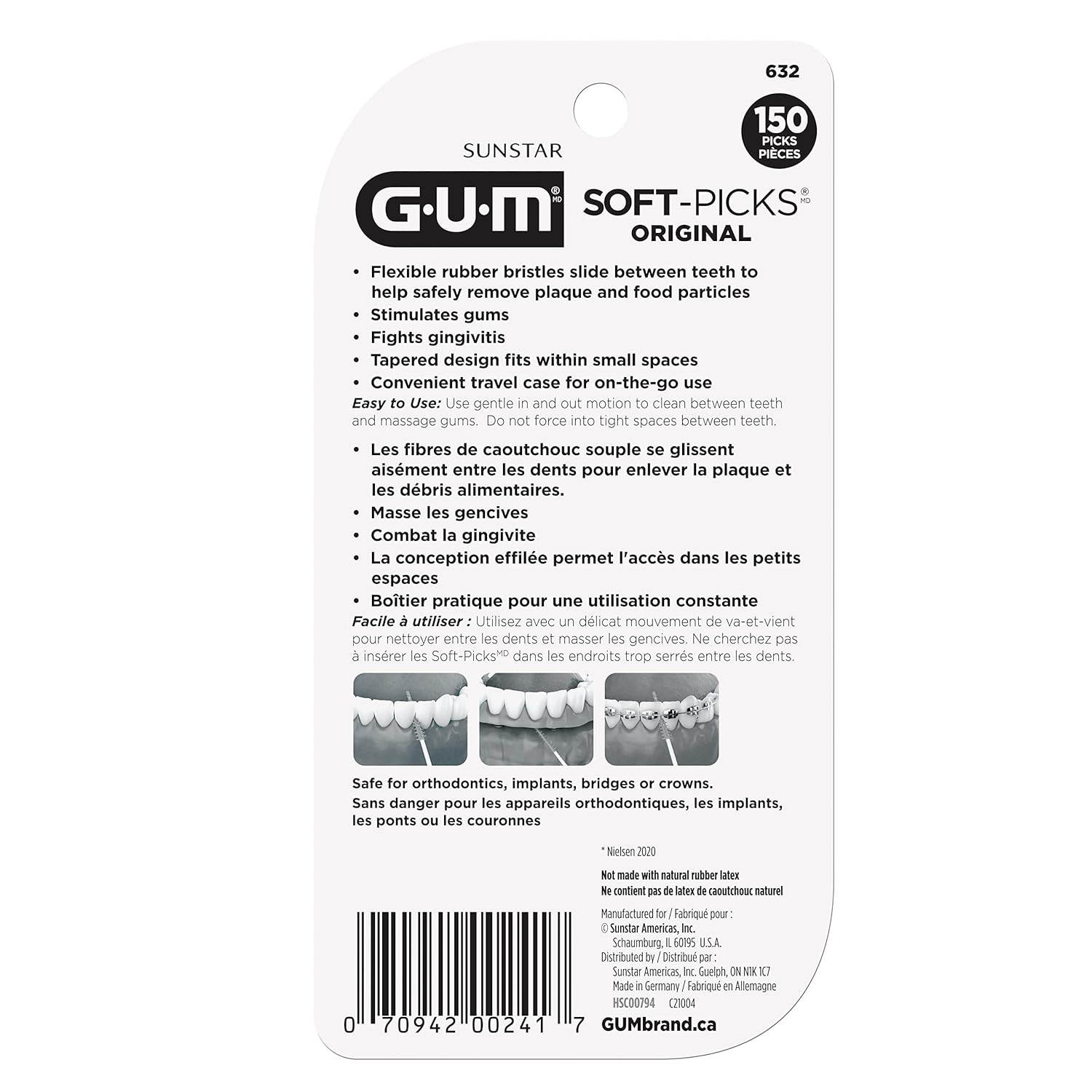 Soft Dental Picks for Teeth Cleaning and Gum Health, Disposable Interdental Brushes with Carry Case, 150ct M547
