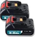 2Pack 3.0Ah BL1815 Battery Replacement for Makita 18V Battery Lithium Ion, Compatible with Makita 18 Volt Battery BL1820 BL1835 BL1840 BL1850 BL1860 LXT400 Cordless Power Tools Batteries