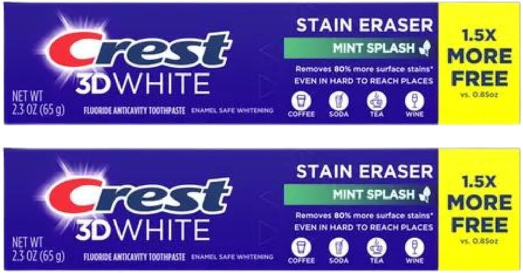 Whitening Fluoride Toothpaste, 2.3 oz, Pack of 2 Z8100