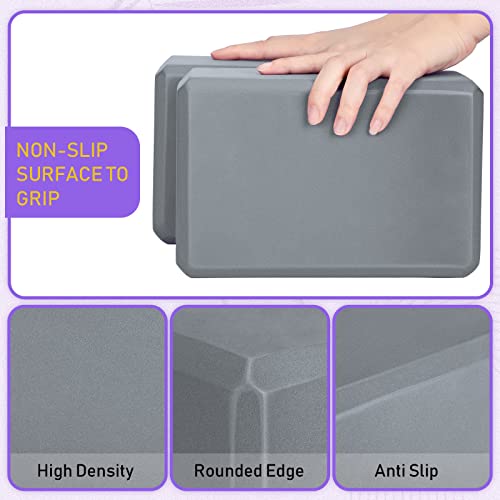 Yoga Blocks 9 x 6 x 4 Inch Eva Foam Non Slip for Pilates Stretching R16078