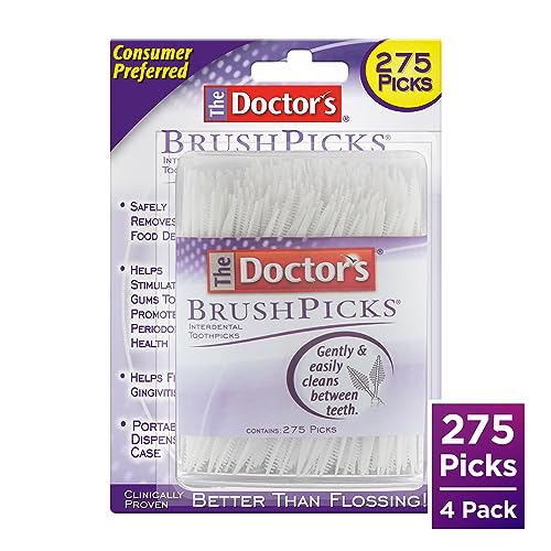 Interdental Brushes and Dental Picks 2-in-1, 275 Toothpicks, 4 Pack P30652