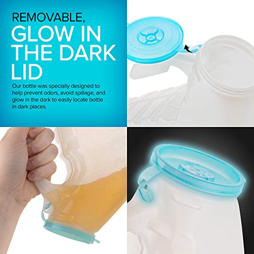 Portable Urinal Bottle (2 Pack) with Lid for Travel, Car & Camping D900