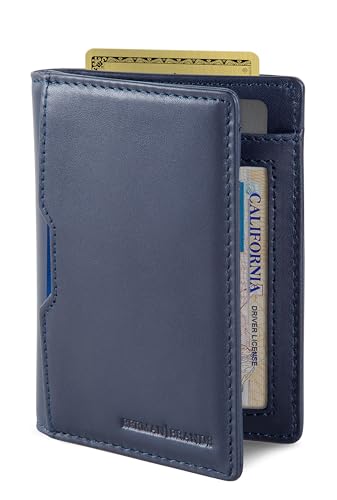 SERMAN BRANDS - Wallets for Men Slim Mens leather RFID Blocking Minimalist Card Front Pocket Bifold Travel Thin