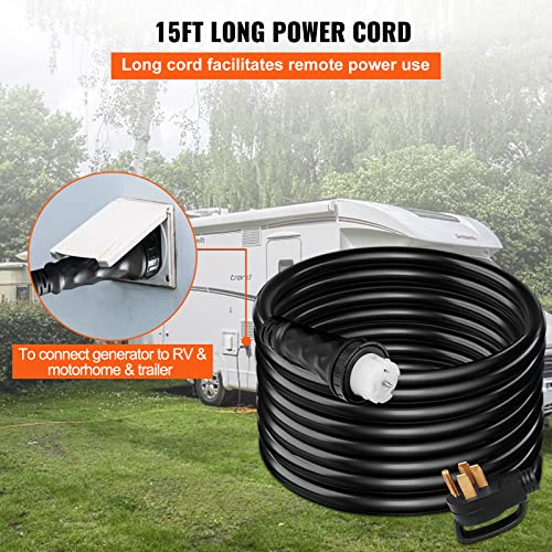 15 FT 50 Amp Generator Extension Cord NEMA 14-50P to SS2-50R & CS6364 G509