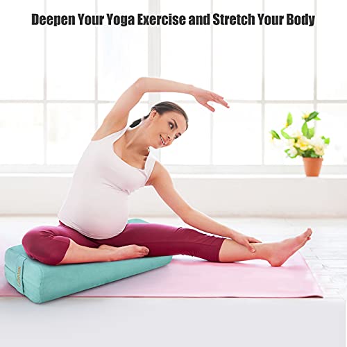 Yoga Bolster Pillow with Carry Handle, Removable Washable Cover O904478