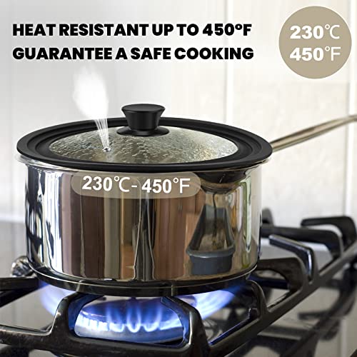 Silicone Lid for Pots and Pans, Tempered Glass Cover 7-12 Inch R255054