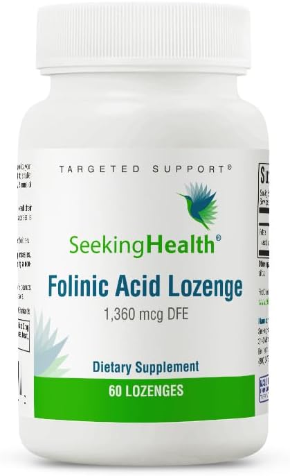 Seeking Health Folinic Acid - Methylated Form of Folate Precursor - Folinic Acid Supplement Supports Heart Health - Metabolically Active Alternative to Folate - 1360 mcg, 60 Lozenges