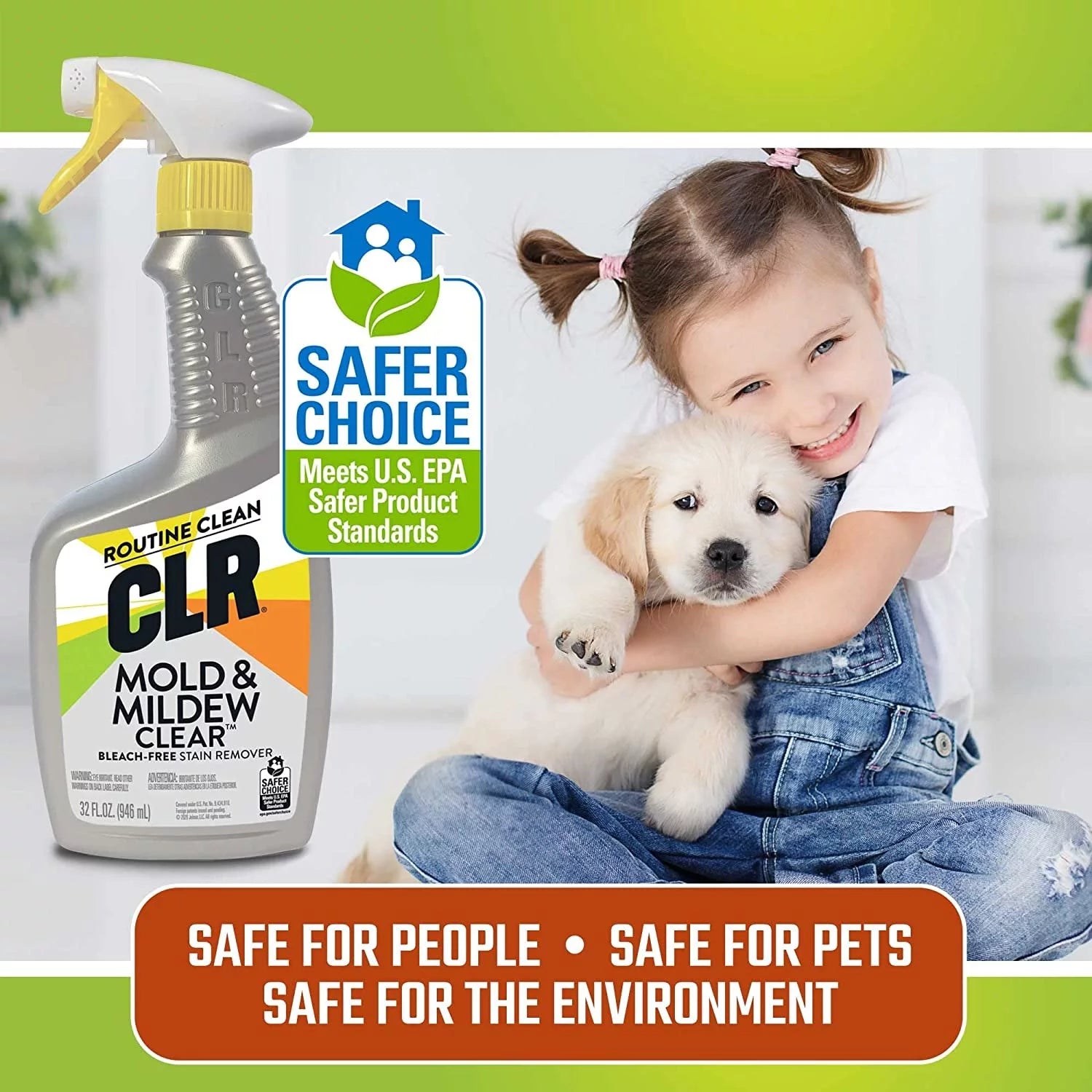 Mold & Mildew Stain Remover Spray, Bleach-Free, 32 oz, Pack of 4 Y365