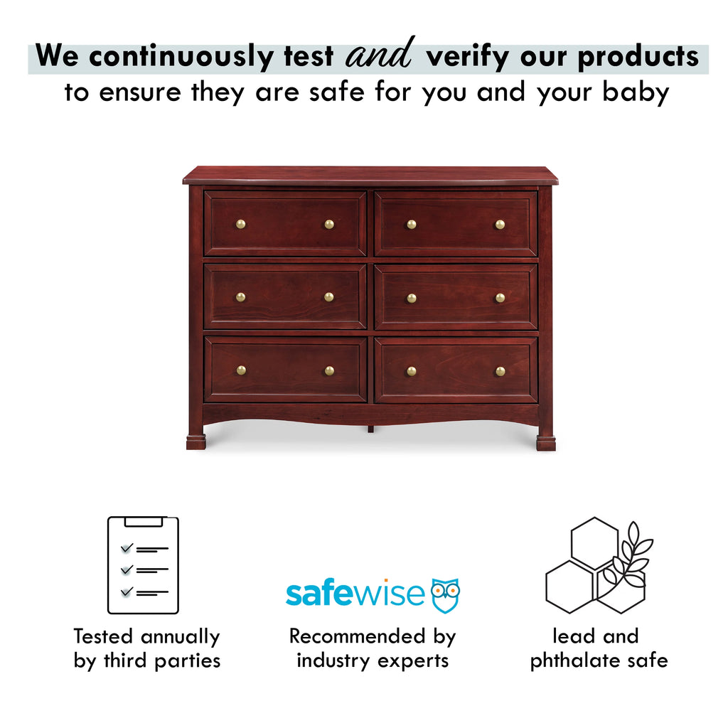 6-Drawer Double Wide Dresser, Rich Cherry D6567