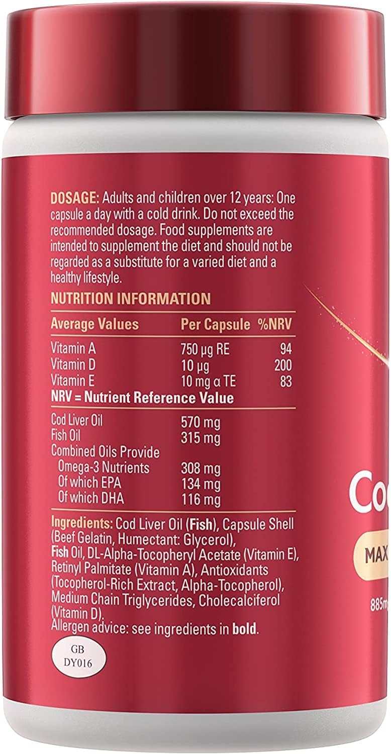 Cod Liver Oil Extra High Strength 60 Capsules O3891