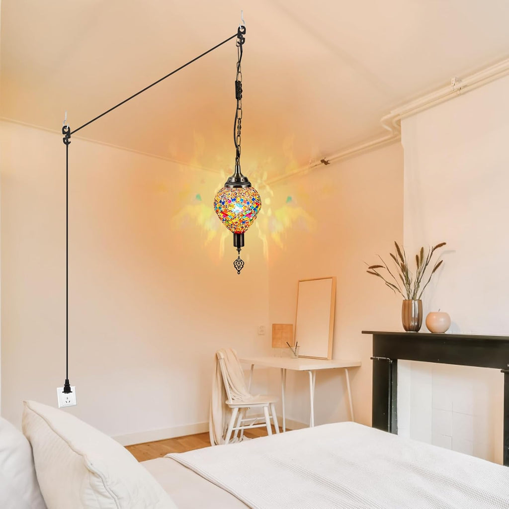 Turkish Moroccan Pendant Hanging Light with 15 Feet Cord P947321