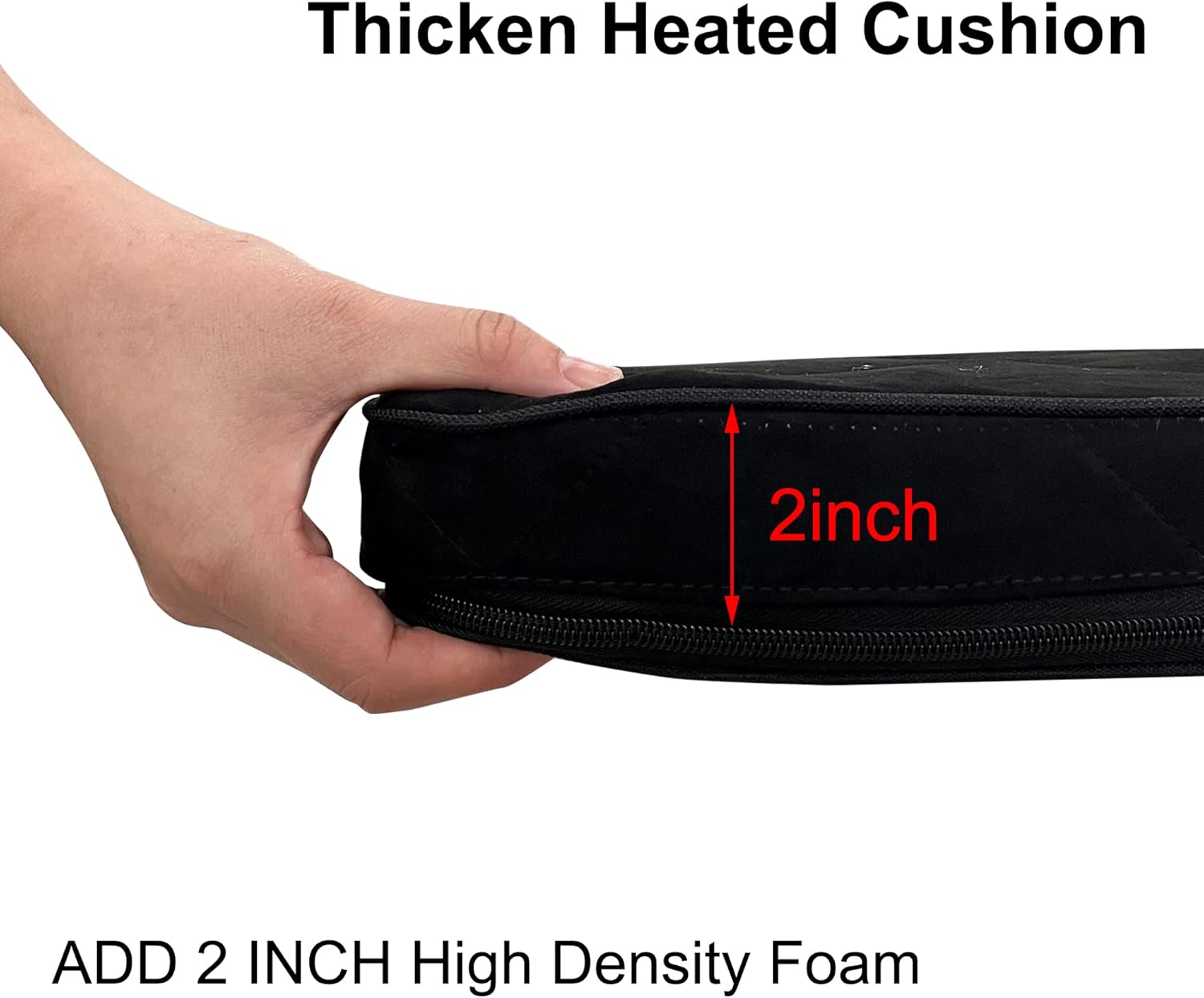 Heated Seat Cushion with 3 Settings, Memory Foam Pad for Camping, Office, Stadium E52152