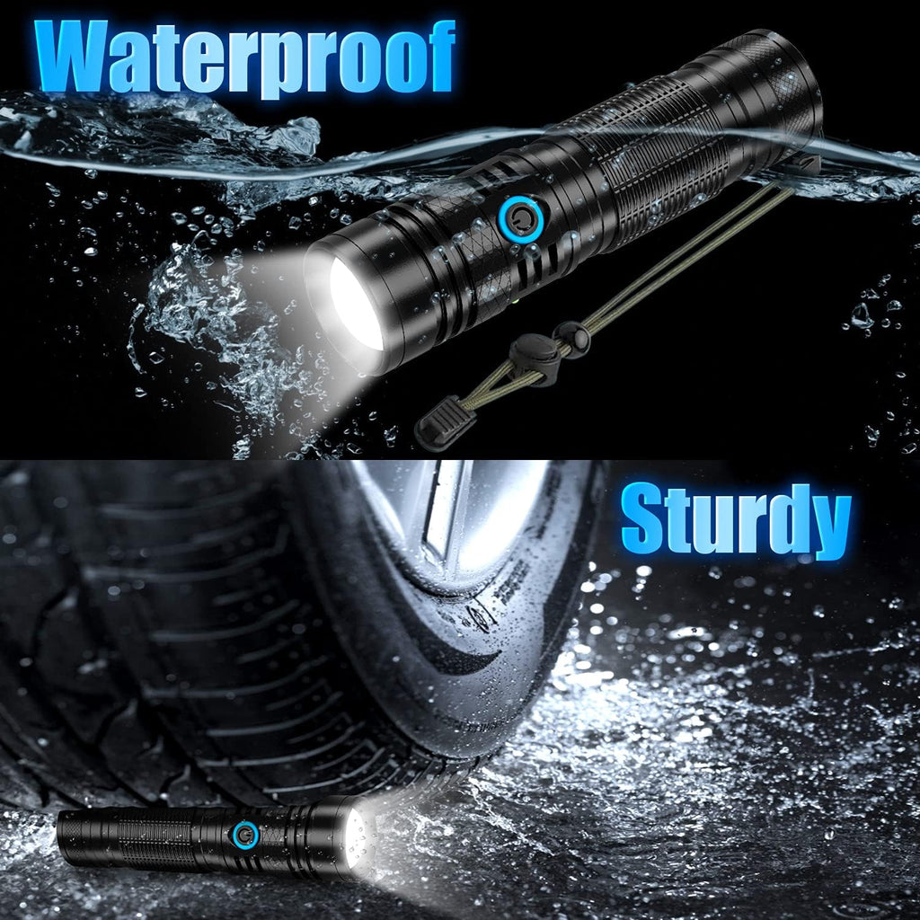 Rechargeable LED Flashlight, 1200 Lumens, USB-C, Waterproof F69289