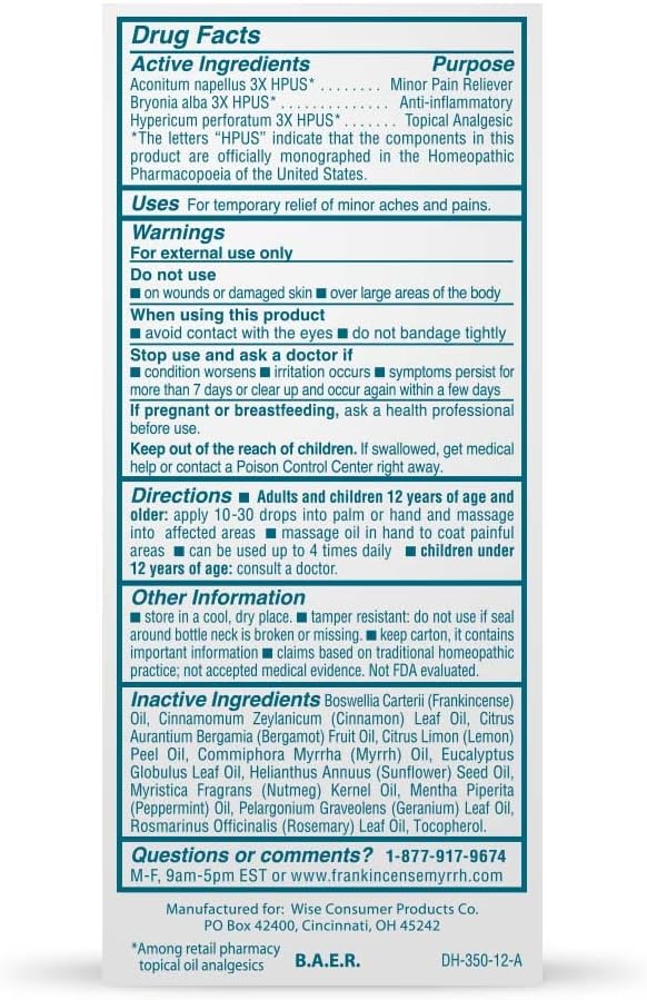 Nerve and Foot Pain Relief Rubbing Oil with Essential Oils, 2 Fl. Oz. F465442
