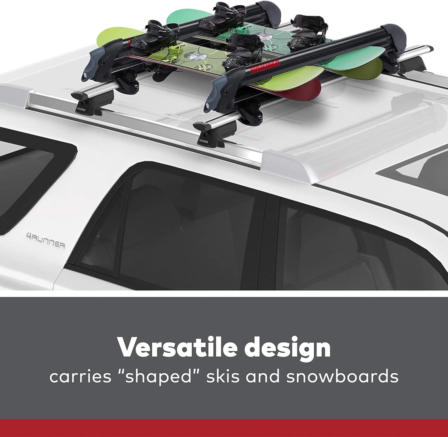 Ski & Snowboard Mount for Roof Racks, Fits 6 Skis or 4 Snowboards, Black L392
