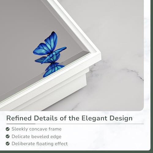 Recessed Medicine Cabinet with Mirror Wall Mounted, Metal Beveled Mirror with Storage for Bathroom Vanity, Aluminum Alloy, Silver, 16x24, 1 Door V179203