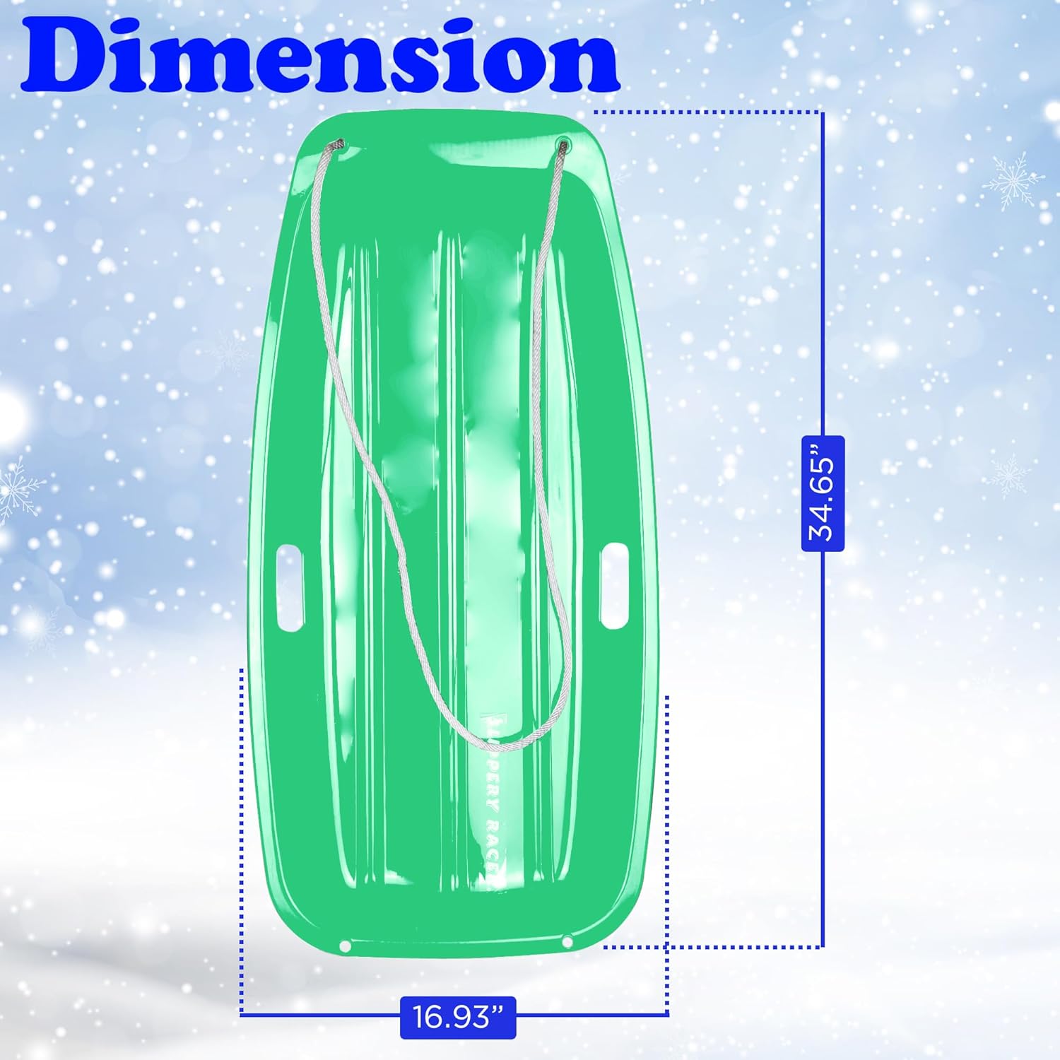Cold-Resistant Plastic Toboggan Snow Sled for Kids S848318