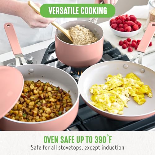 Ceramic Nonstick Cookware Set, 10-Piece Pots & Frying Pans, PFAS-Free, Oven Safe P723062
